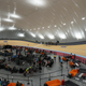 The middle of the track houses seating, a bar, and places for the racers to store their bikes.